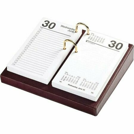 DACASSO Calendar Holder, Gold Accents, Leather, 8inWx7inLx1-3/4inH, BN DACA3006